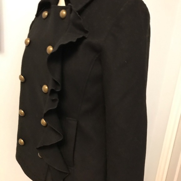 New DKNY Back ruffled pea coat jacket small - Picture 4 of 4